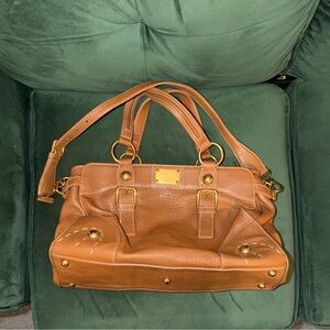 Dolce & Gabbana Tan Leather Satchel with Gold Accents